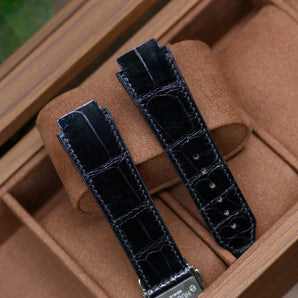 Black Aligator Strap For Hublot Fusion