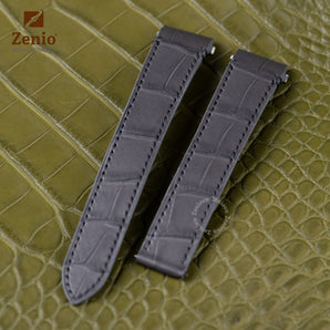 Matte Grey Aligator straps for Cartier Santos - New Claps
