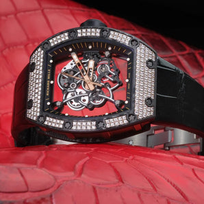 Matte Black Aligator Strap Richard Mille