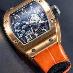 Glossy Orange Aligator Strap For Richard Mille