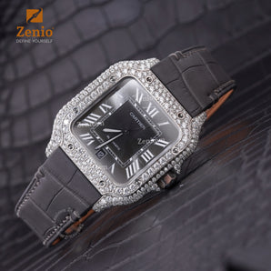 Matte Grey Aligator straps for Cartier Santos - New Claps