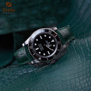 Antique Green Alligator Strap for Rolex Submariner