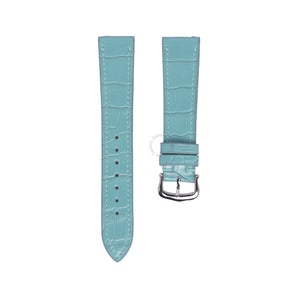 Glossy Baby Blue Alligator Slim Strap