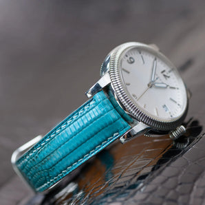 Baby Blue Lizard Leather Watch Strap