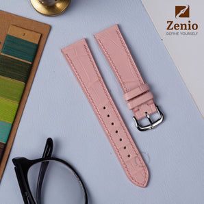 Glossy Baby Pink Alligator Slim Strap For Omega Seamaster