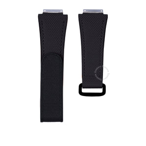 Black FKM Rubber Sailcloth Pattern Velcro watch straps for Richard Mille