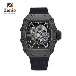 Black FKM Rubber Sailcloth Pattern Velcro watch straps for Richard Mille