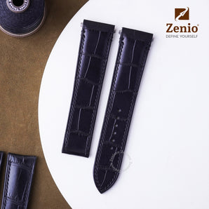 Black Matte Aligator replacement straps for Santos - New Clasp