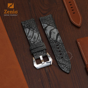 Black Nubuck Ostrich Leather Straps for Panerai
