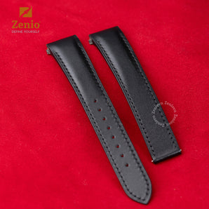 Black Swift - soft leather straps for Cartier Santos - New Clasp with quick release spring bar