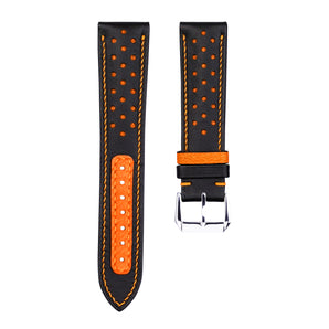 Black Alran mix with Orange Rally Leather Straps