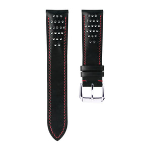 Black Box calf mix Red Stiching Rally Leather Straps