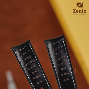 Black Box calf mix White Stiching Rally Leather Straps