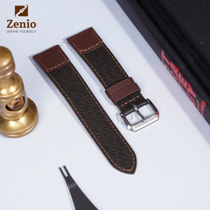 Black Epsom Mix Burgundy Nappa Strap For Omega Swatch
