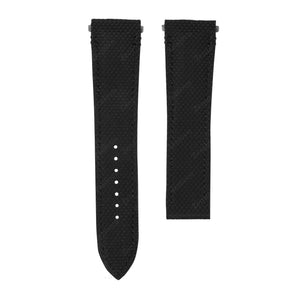Black FKM sailcloth-pattern straps for Cartier Santos