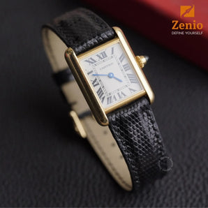 Glossy Black Lizard Strap For Cartier Tank Must - Buckle Style