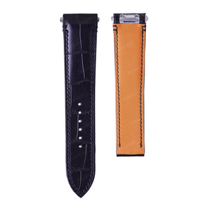 Black Matte Aligator replacement straps for Santos - New Clasp