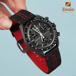 Black Sailcloth with Red Stitch Sport Strap