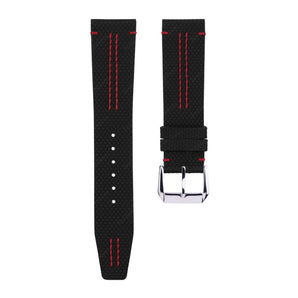 Black Sailcloth with Red Stitch Sport Strap
