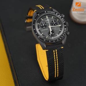 Black Sailcloth with Yellow Stitch Sport Strap
