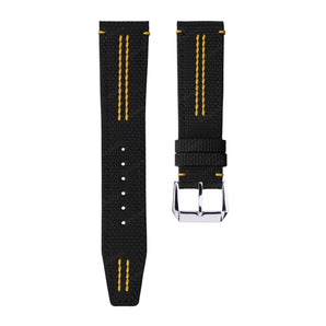Black Sailcloth with Yellow Stitch Sport Strap