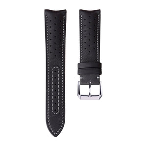 Black Swift Curved Rally Leather Strap