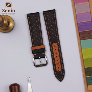 Rally Black mix Golden Brown Strap For Moonswatch Mission to Saturn