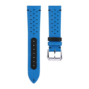 Blue Epsom Rally Leather Strap with Black Accents