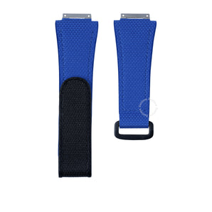 Blue FKM Rubber Sailcloth Pattern Velcro watch straps for Richard Mille