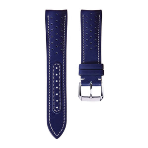 Blue Navy Swift Curved Rally Leather Strap