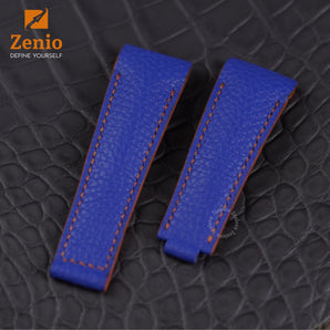 Intergrated curved end - Royal Blue Togo mix with Organge stiches for Rolex Yatch Master