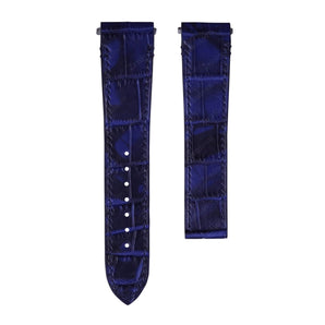 Blue Camo Aligator replacement straps for Cartier Santos - Classic Clasp