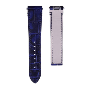 Blue Camo Aligator replacement straps for Cartier Santos - Classic Clasp