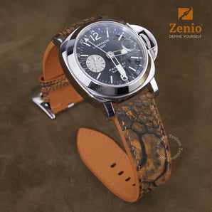Brown Nubuck Ostrich Leather Straps for Panerai Luminor