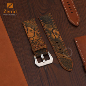 Brown Nubuck Ostrich Leather Straps for Panerai Luminor
