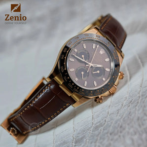 Matte Chocolate Brown Alligator Strap for Rolex Daytona