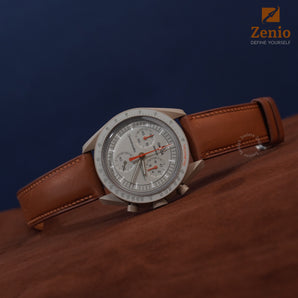 Golden Brown Barenia Strap For Moonswatch Mission to Jupiter