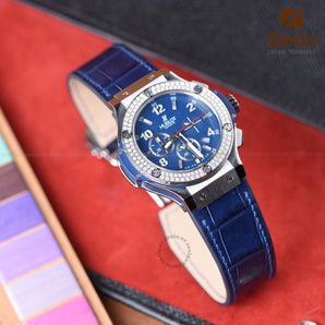 Navy Aligator Strap For Hublot Big Bang