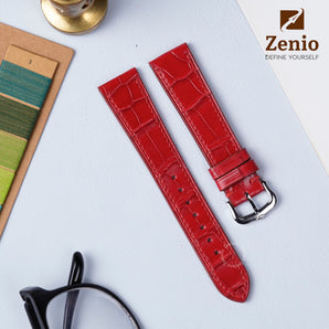 Ferrari Red Alligator Slim Strap For Omega Seamaster