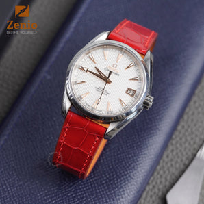Ferrari Red Alligator Slim Strap For Omega Seamaster