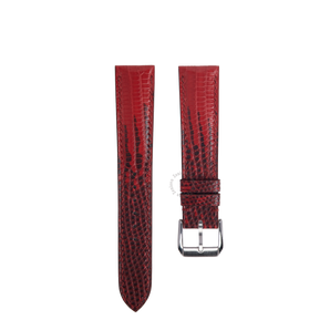 Red Lizard Leather Watch Strap