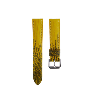 Yellow Mix Black Lizard Leather Watch Strap