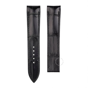 Curved end leather straps for Curved-end leather straps for Omega Constellation Globemaster - Matte Black Alliagtor