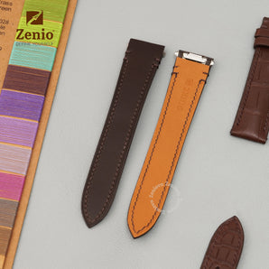 Dark Brown Vachetta leather straps for Cartier Santos - Classic Claps