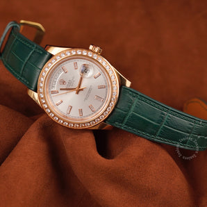 Dark Green Alligator Strap for Rolex Daydate