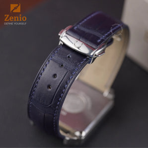 Dark Navy Aligator Strap For Omega Deville