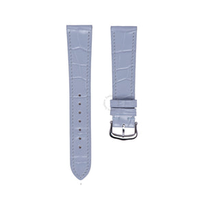 Glossy Dolphin Grey Alligator Slim Strap