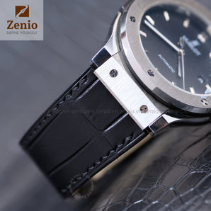 Black Aligator Strap For Hublot Fusion