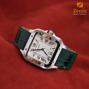 Glazed Emeral Aligator Strap For Cartier Santos - New Clasp