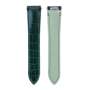 Glazed Emeral Aligator straps for Cartier Santos - New Clasp